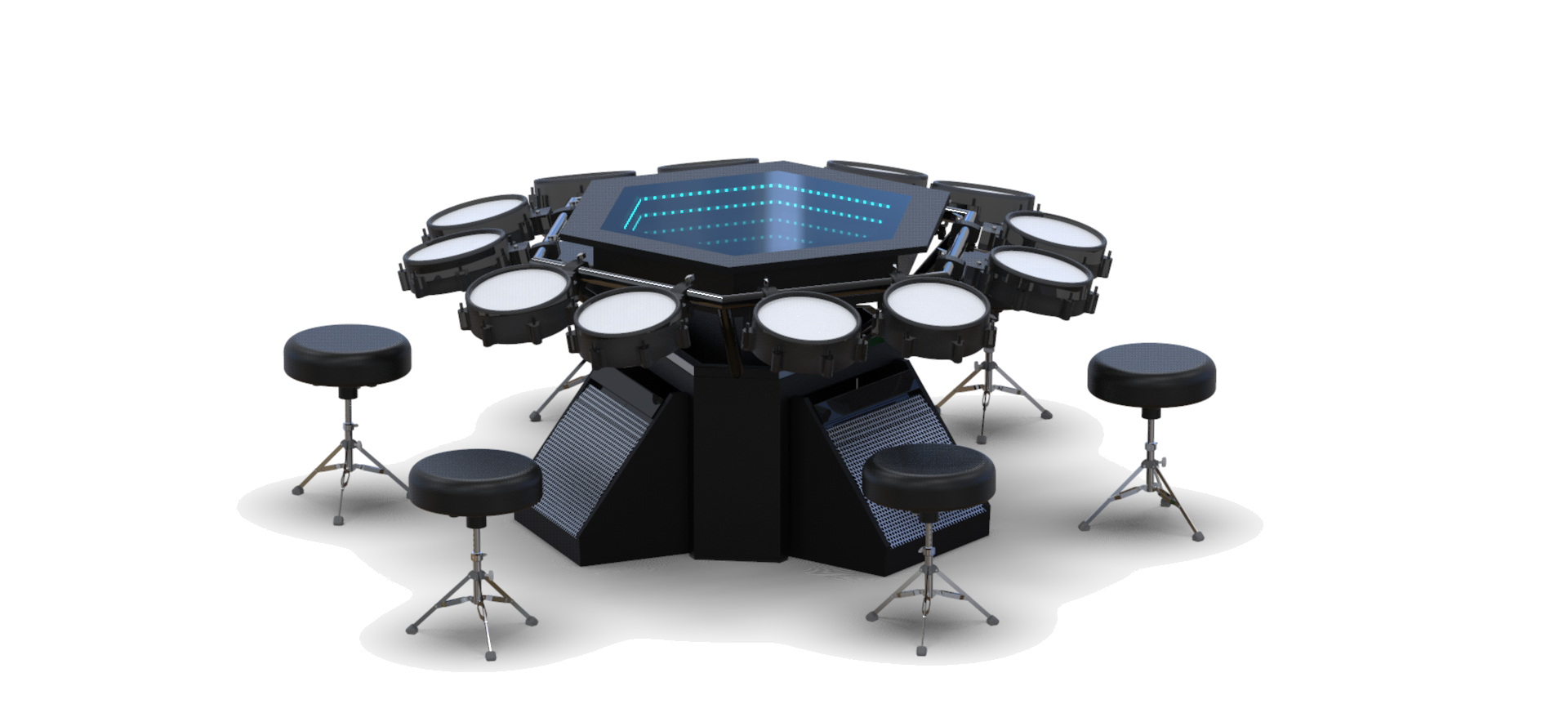 Architectural rendering of the BeatOrbit drum table